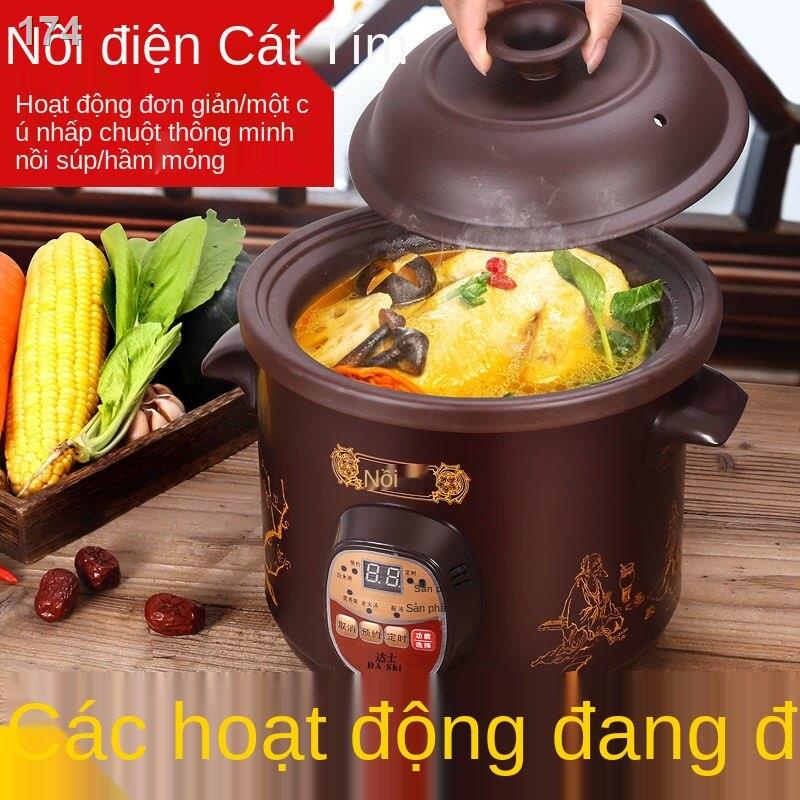 Nồi cơm điện gia dụng đa chức năng nấu cháo, cháo thông minh sứ hẹn giờ hầm đất tím tự động dung tích lớn