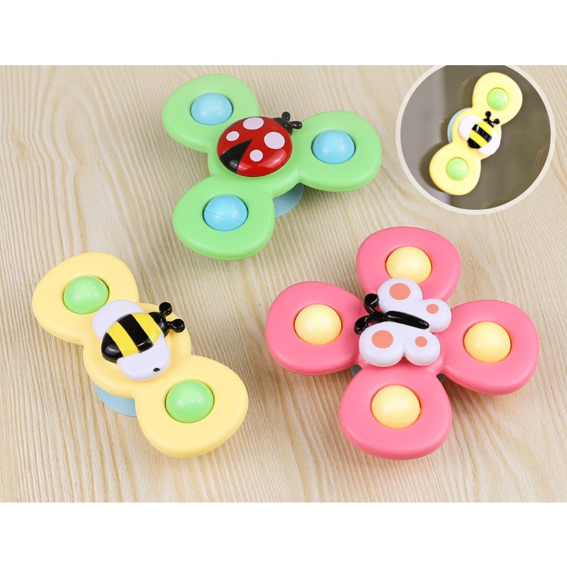 Sét 3 Con Quay Đồ Chơi Hình Cánh Hoa Dán Tường Cho Bé