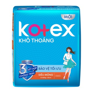 [DATE 30/8/2021] Băng vệ sinh Kotex khô thoáng siêu mỏng không cánh 8 miếng