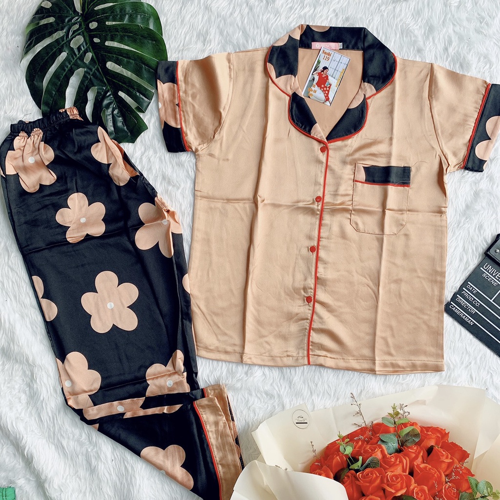 Bộ pizama Chât Satin Phối - Nhiều Mẫu Đẹp, Đa Dạng, Chất Bao Mát | BigBuy360 - bigbuy360.vn