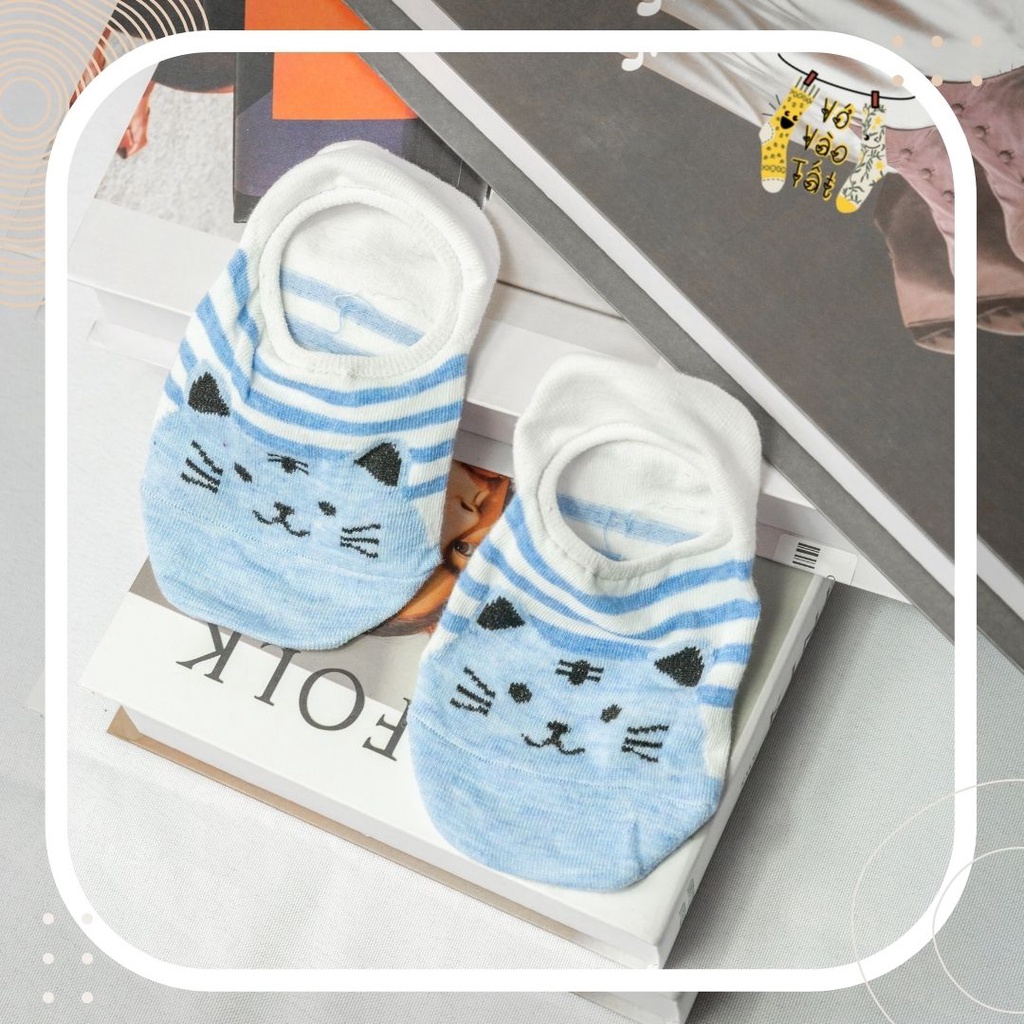 TẤT VỚ LƯỜI NỮ HOẠT HÌNH XANH BIỂN