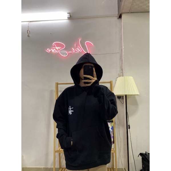 Hoodie 𝑺𝒕𝒖𝒔𝒔𝒚 Nam Nữ Big Logo Trắng Đen