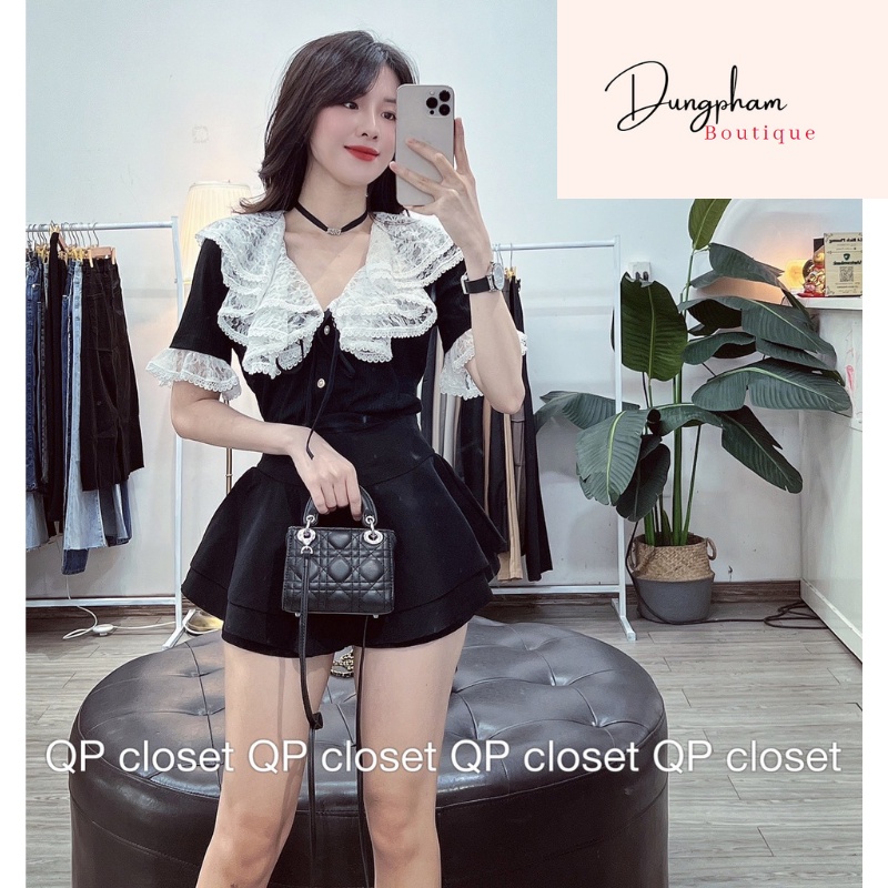 Áo len tăm phối ren bèo chất đẹp - Dungpham.Boutique