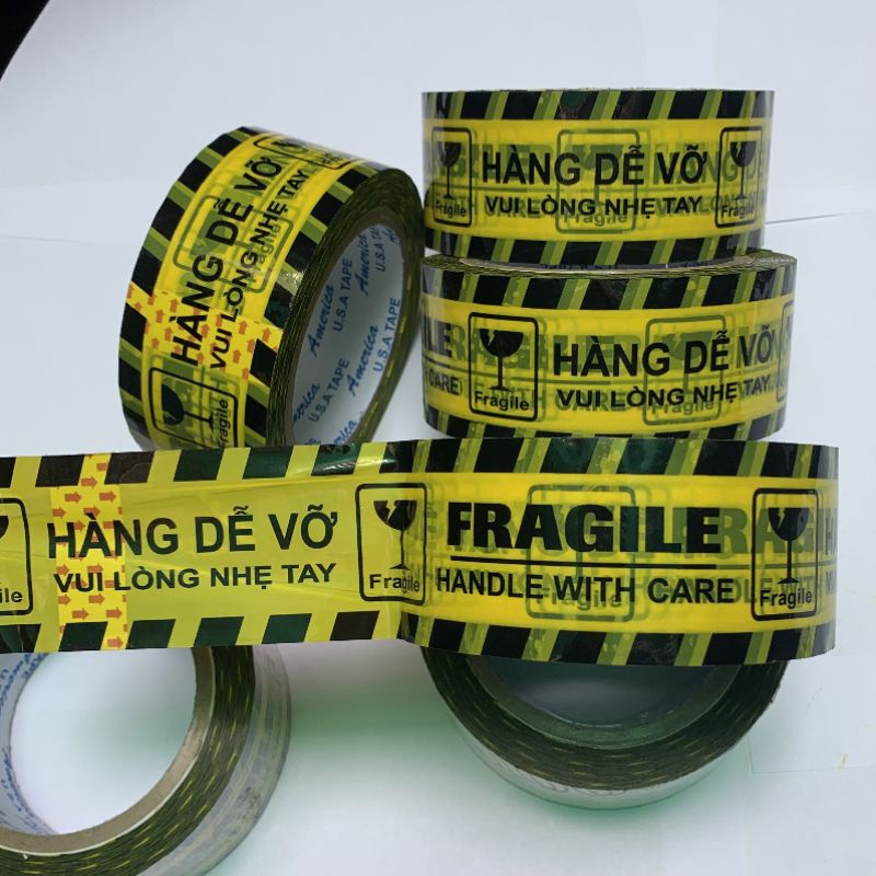 Băng Keo Hàng Dể Vỡ [ 1.2kg ] | lõi mỏng, chữ rõ, cảnh báo hiệu quả
