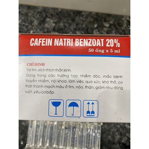 10 ống CAFEIN NATRI BENZOAT 20% 5ML  trợ tim, kich thich thần kinh trên trâu bò lợn chó