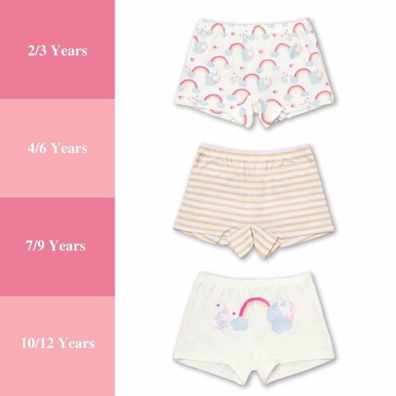 Set 3 quần lót cotton bé gái