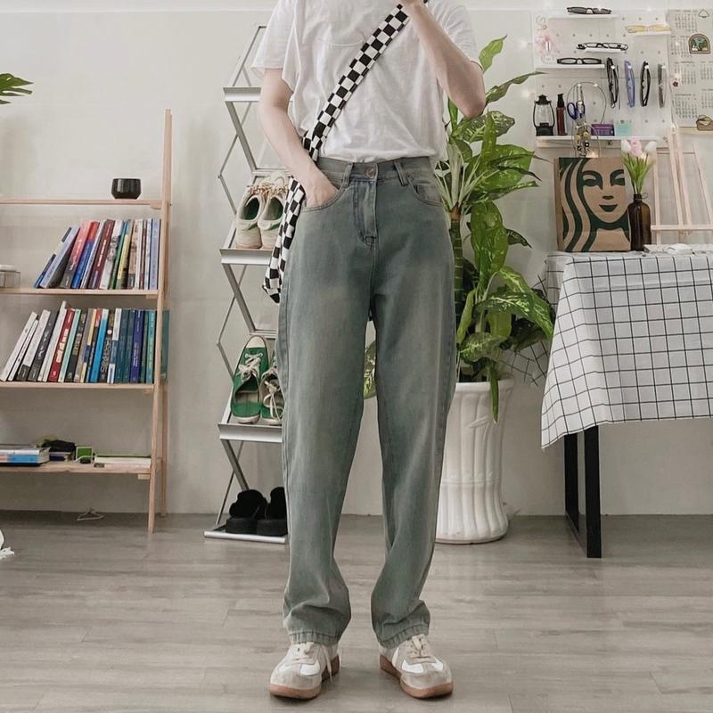 Quần jean baggy cao cấp unisex baggy ống xuông phong cách đường phố năng động hottrend 2022