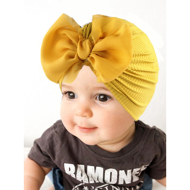 Mũ Trùm Đầu Thắt Nơ Chất Liệu Cotton Mềm Mại Cho Bé