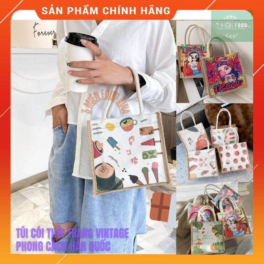 [HCM-Mẫu Mới]Túi cói mini Phong cách VINTAGE,Túi cói thời trang kiểu dáng Hàn quốc thích hợp đi biển, đi chơi, công việc