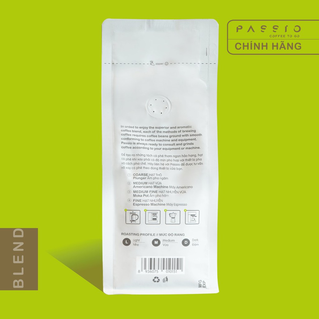 COMBO cà phê Blend nguyên chất 100% rang mộc (250g) + Phin nhôm cao cấp - Passio Coffee | BigBuy360 - bigbuy360.vn