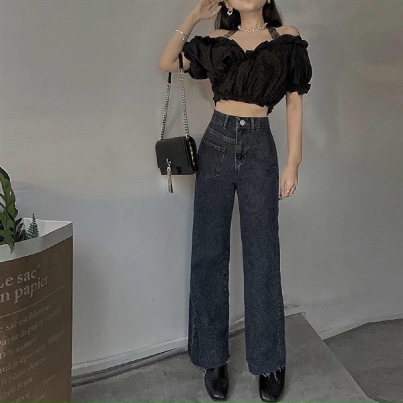 Áo Voan Bèo Đắp Chéo Phối Dây Ren