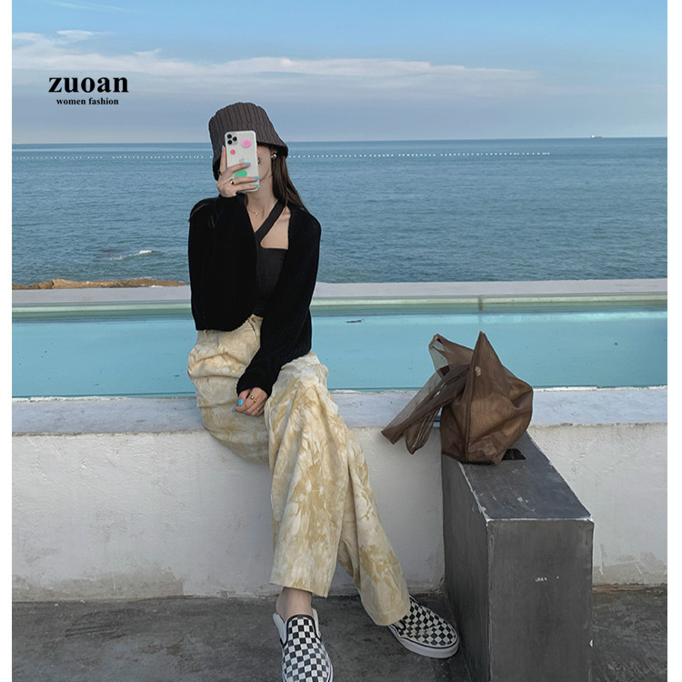 SUXI Áo Khoác Cardigan Dệt Kim Tay Dài Dáng Rộng Phong Cách Hàn Quốc Dành Cho Nữ