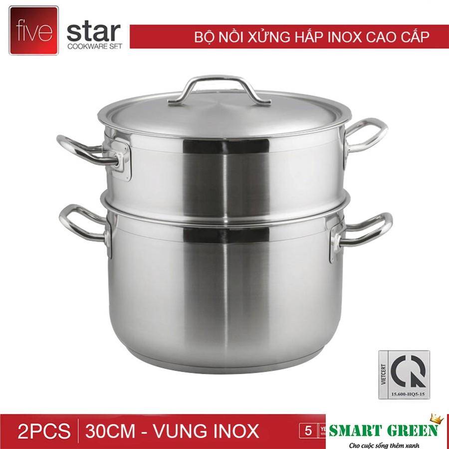 XỬNG HẤP FIVESTAR 24CM 3 ĐÁY INOX CHÍNH HÃNG