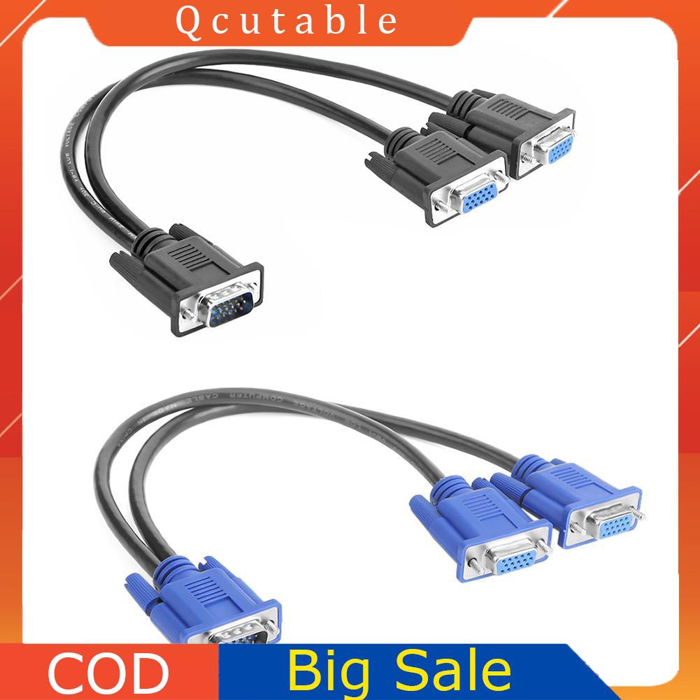 Cáp chuyển đổi VGA từ 1 đầu đực sang 2 đầu cái tiện dụng