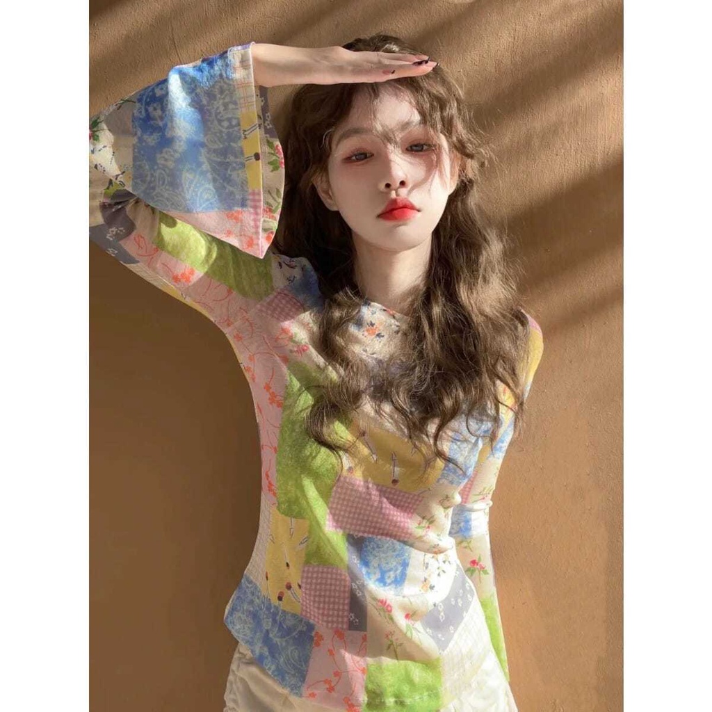 Áo Thun Dài Tay Phong Cách Hàn Quốc Cho Nữ