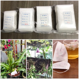 Combo 100 túi lọc trà, cà phê, đựng phân tan chậm bón gốc cho hoa lan, cây cảnh
