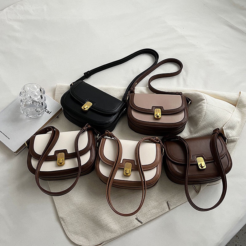 Ielgy Túi Yên Ngựa Màu Trơn Chất Lượng Cao Cho Nữ