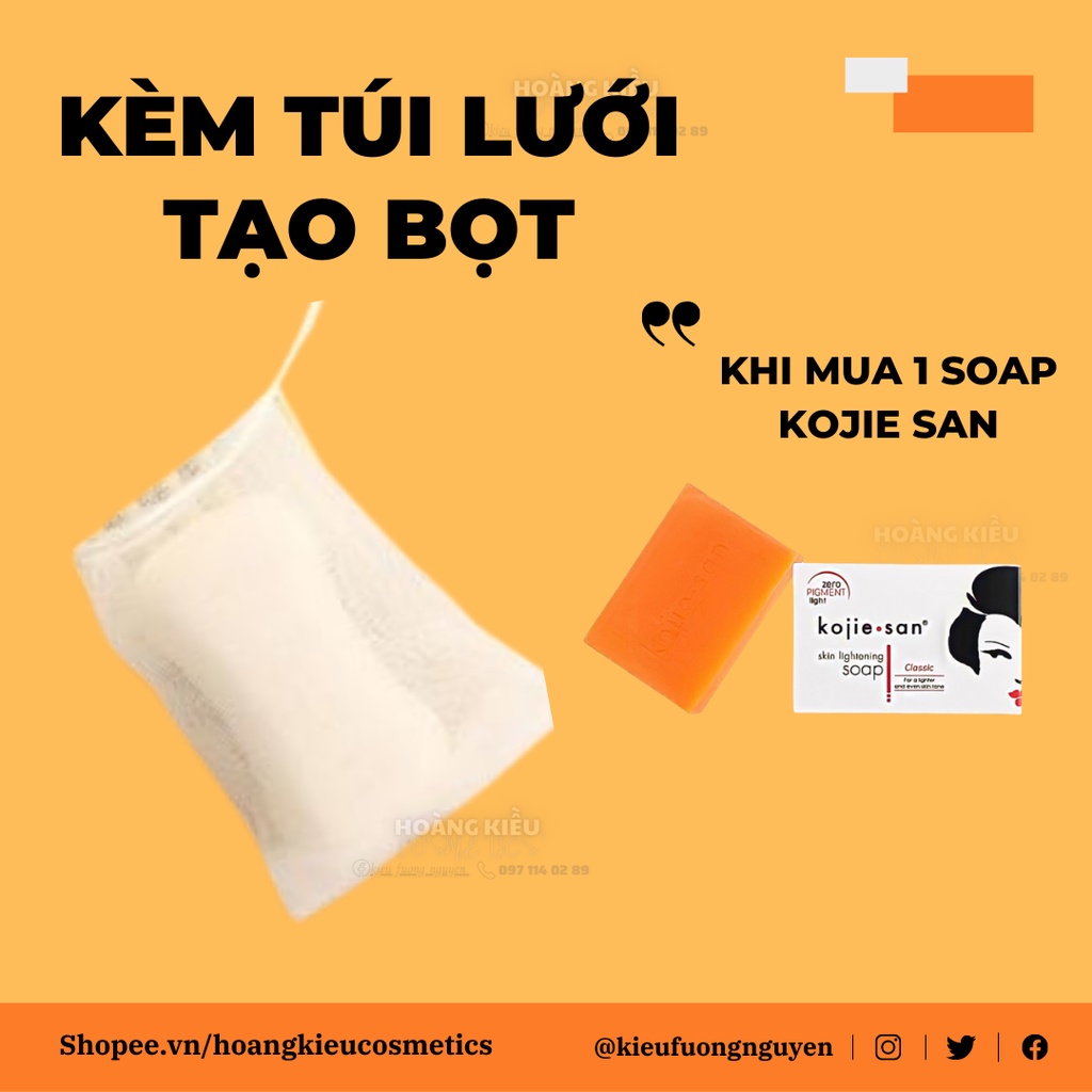 [ QUÀ TẶNG KÈM ] Soap 135G Trắng Da Sạch Mụn Lưng Xà Phòng KojieSan Tắm Trắng Chính Hãng Xà Bông Mụn Lưng Dưỡng Trắng Da