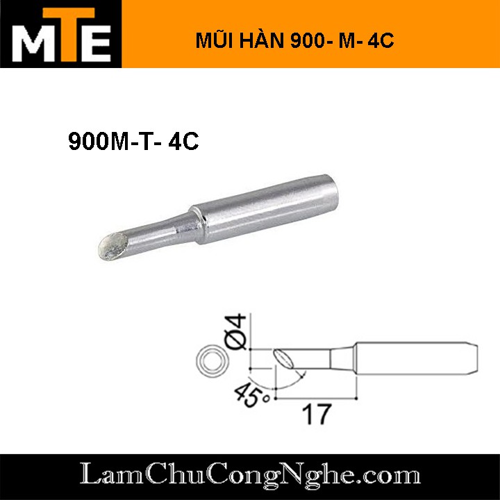 Mũi Hàn Hakko 900M-T-4C Trắng. Mũi hàn thiếc tương thích với mỏ hàn 907, 936...