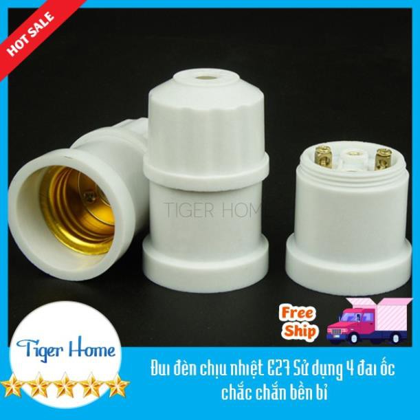 Đui đèn xoáy E27 Siêu Chắc Chắn Chịu Nhiệt độ cao an toàn Điện (Đui đèn led, đui đèn compact)