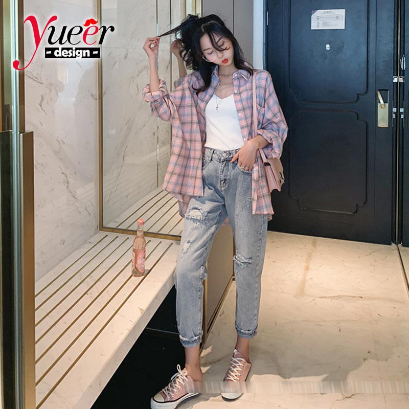 Áo sơ mi tay dài kẻ sọc ca rô size S-XL | BigBuy360 - bigbuy360.vn