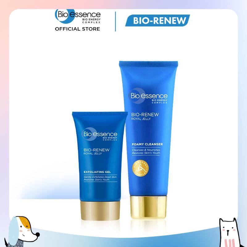 Bộ Gel tẩy tế bào chết Bio-Essence Bio-Renew 60g + Sữa rửa mặt dưỡng da 100g