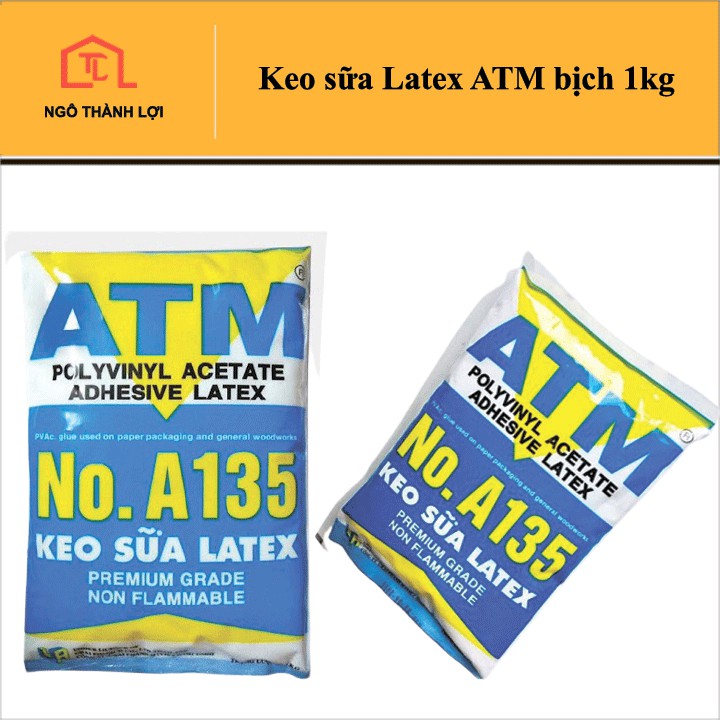 Keo sữa latex ATM bịch 1kg dùng để dán giấy dán tường và đồ thủ công, dán thảm, đồ gỗ, đồ trang trí