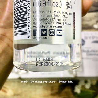 🍒🍒Nước Tẩy Trang Byphasse 500ml🍒🍒