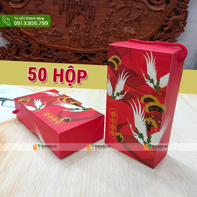 Bộ 50 hộp trung thu 2 bánh 150g - 250g chim hạc