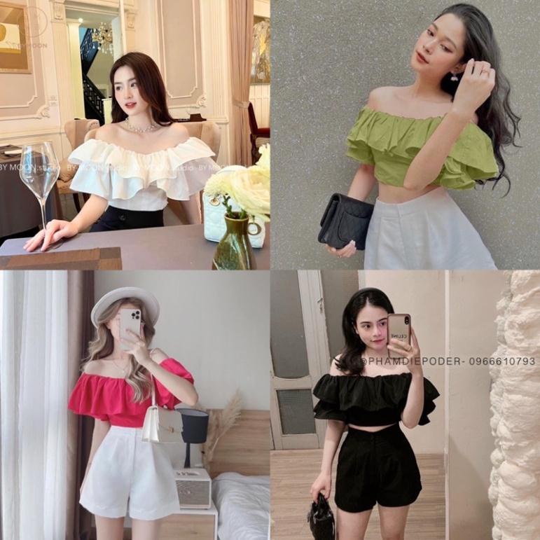 ÁO TRỄ VAI BÈO CROPTOP 4 MÀU CLARA SIÊU XINH