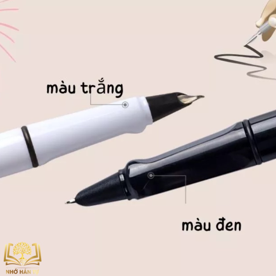 Bút máy ngòi cong mực đen luyện viết tiếng Trung, tập viết chữ Hán thư pháp chuyên dụng - Nhtbooks