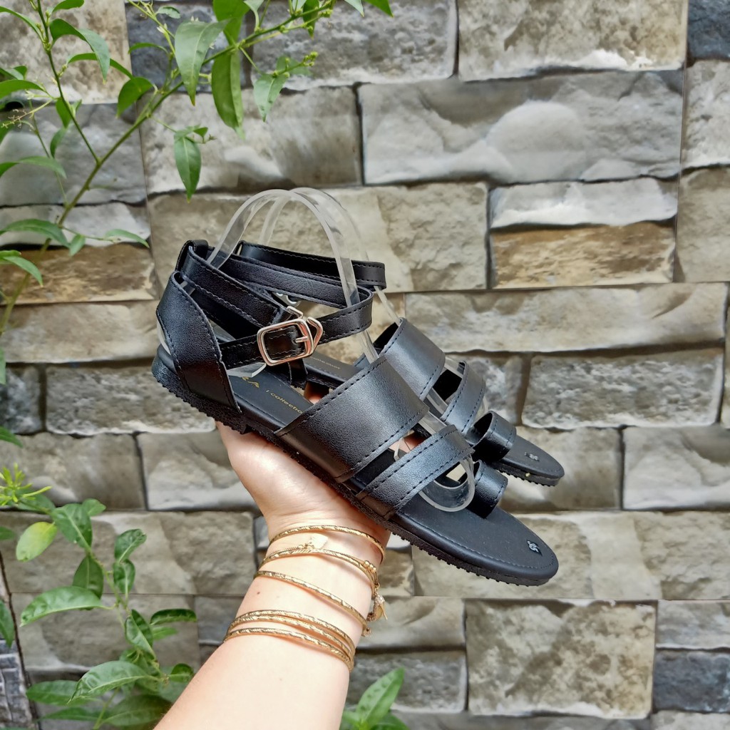 Giày sandal xỏ ngón quai hậu móc gài đi học hình thật