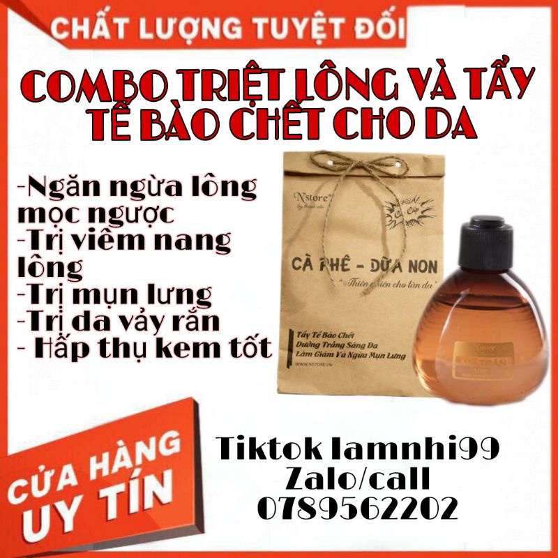 [CHÍNH HÃNG] COMBO 1 Bột Tắm Cafe - Dừa Non và 1 Mỡ Trăn Nguyên Chất