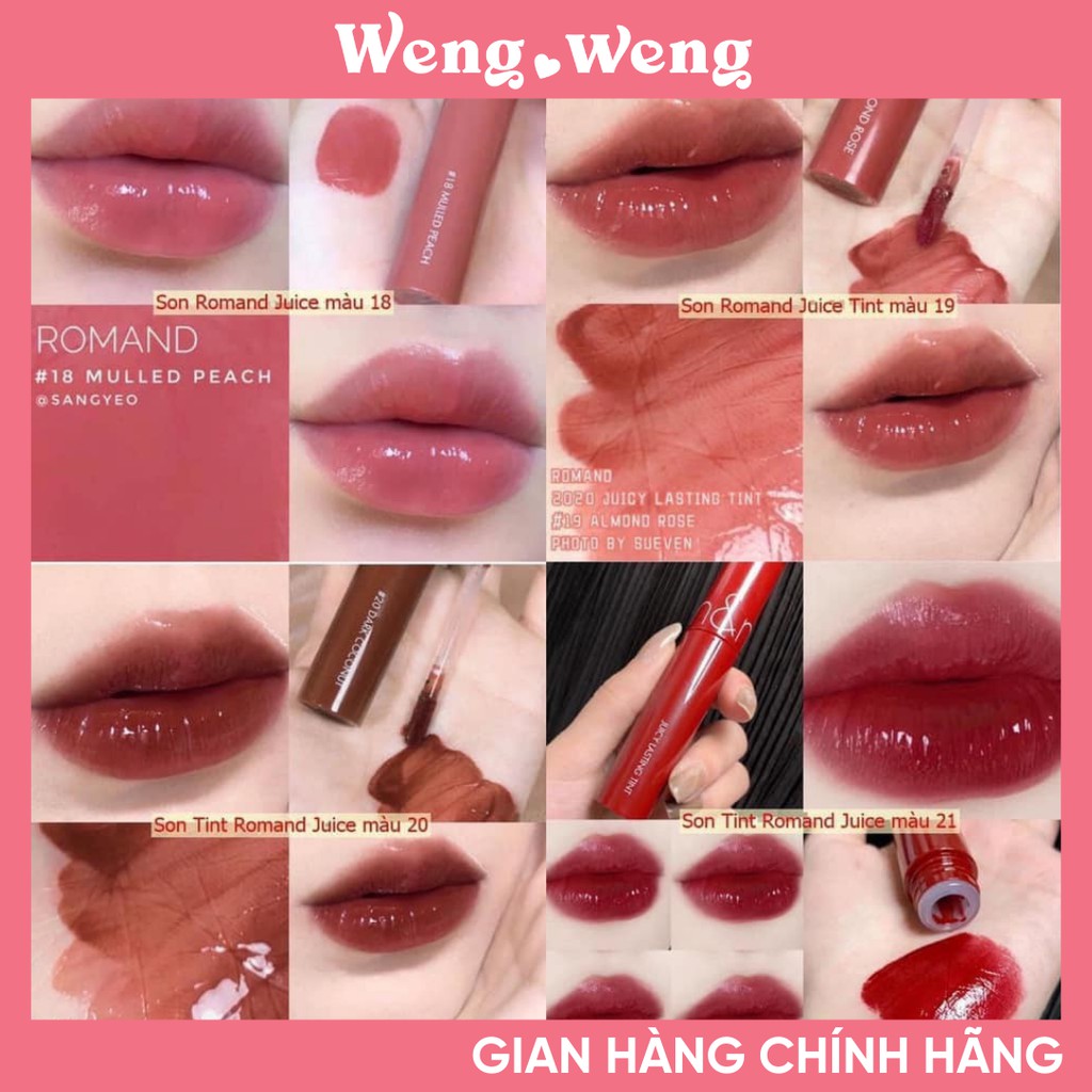 [MÀU MỚI 01-21] Son Romand Juicy Lasting Tint