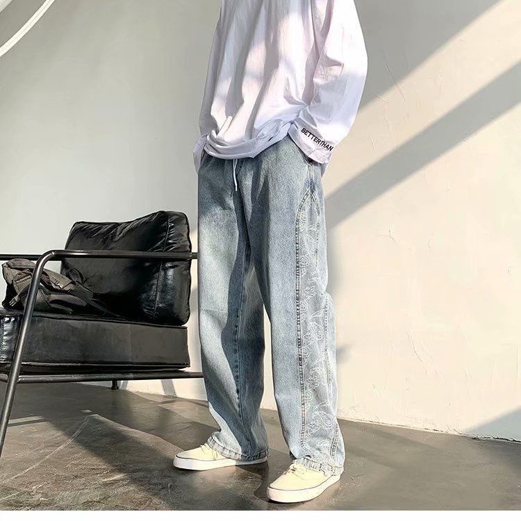 Quần Jeans Dài Màu Tím Phong Cách Retro Cho Nam