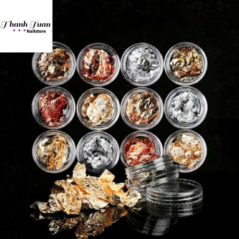 Giấy nhún nail 4 màu-12 hũ/set ( phụ kiện làm nail )  - Phụ kiện đồ nail