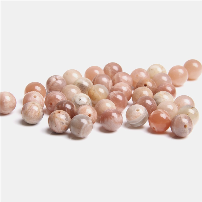 Màu cam tự nhiên Sunstone đá quý Hạt 8mm 10mm Tròn Rời Miếng Đệm Hạt để trang sức làm vòng tay vòng cổ nữ thủ công