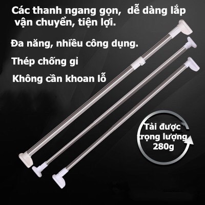 FREESHIP - Thanh treo phơi quần áo phơi đồ đa năng thép không gỉ điều chỉnh độ dài thông minh