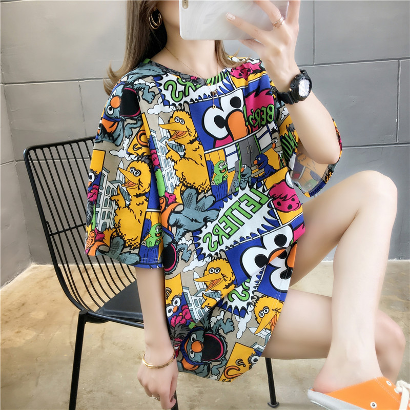 Áo Thun Nữ Ngắn Tay Dáng Dài Form Rộng Thời Trang Hàn