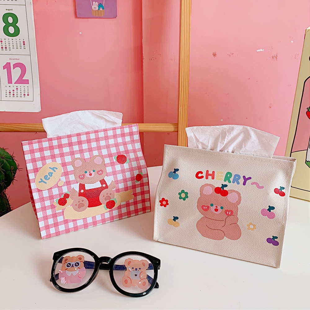 Hộp đựng khăn giấy bằng da pu chống nước kiểu dáng dễ thương