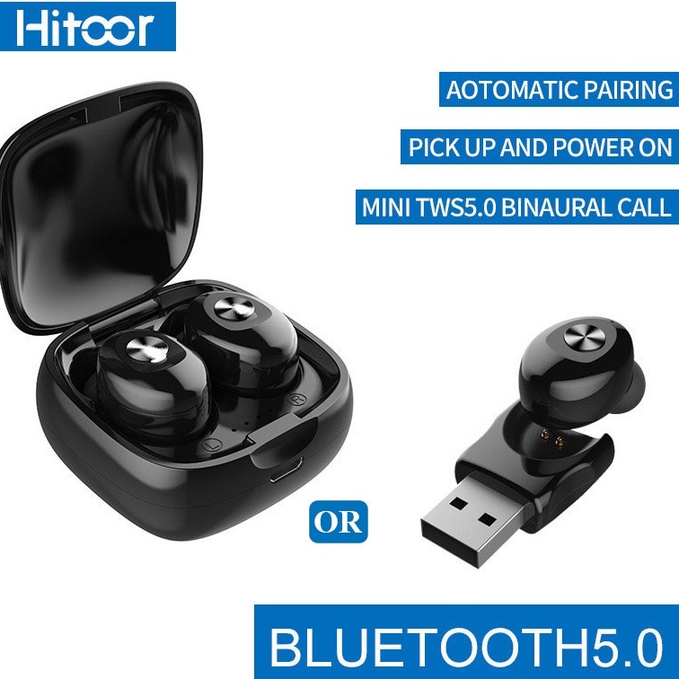 Tai nghe Bluetooth Hitoor XG12 TWS dual-pass 5.0 tai nghe stereo thể thao không dây điện thoại di động phổ thông