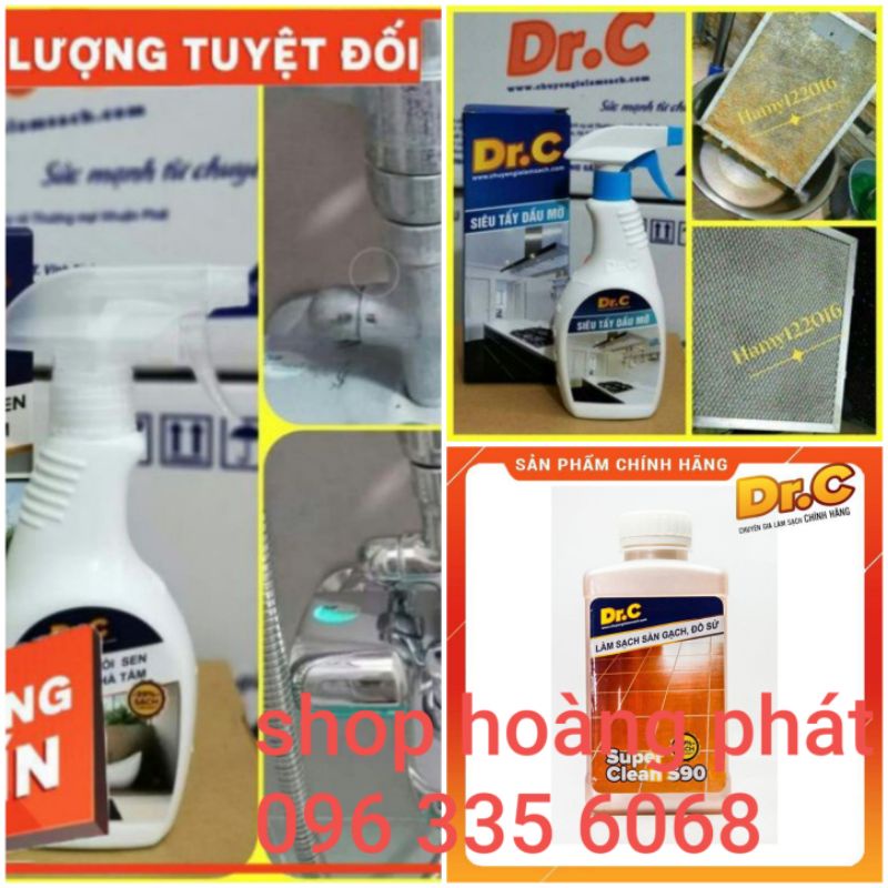 Combo bộ 3 sản phẩm. Tẩy dầu mỡ, tẩy cặn can xi, s90 làm sạch sàn