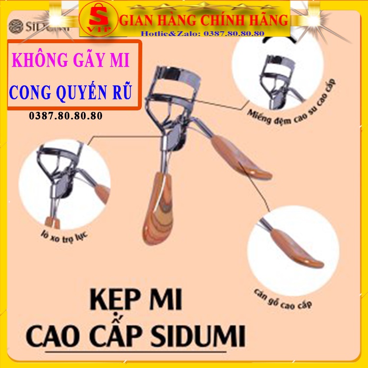 [ XỊN - AUTH ] Kẹp mi siêu cong siêu đẹp cao cấp không bị gãy mi Sidumi hàn quốc/ Kẹp bấm mi đẹp kẹp mi gỗ có hộp xịn