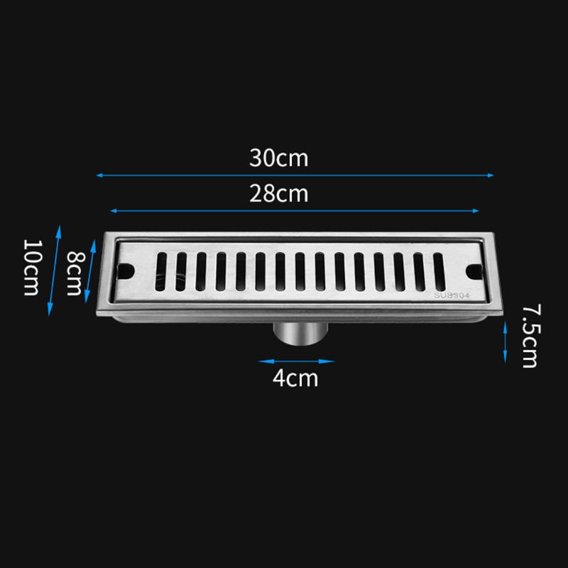 GA THOÁT SÀN NHÀ TẮM DÀI 30CM, 60CM HÌNH CHỮ NHẬT CAO CẤP INOX 304  ĐUÔI THOÁT CÂN NGĂN MÙI.