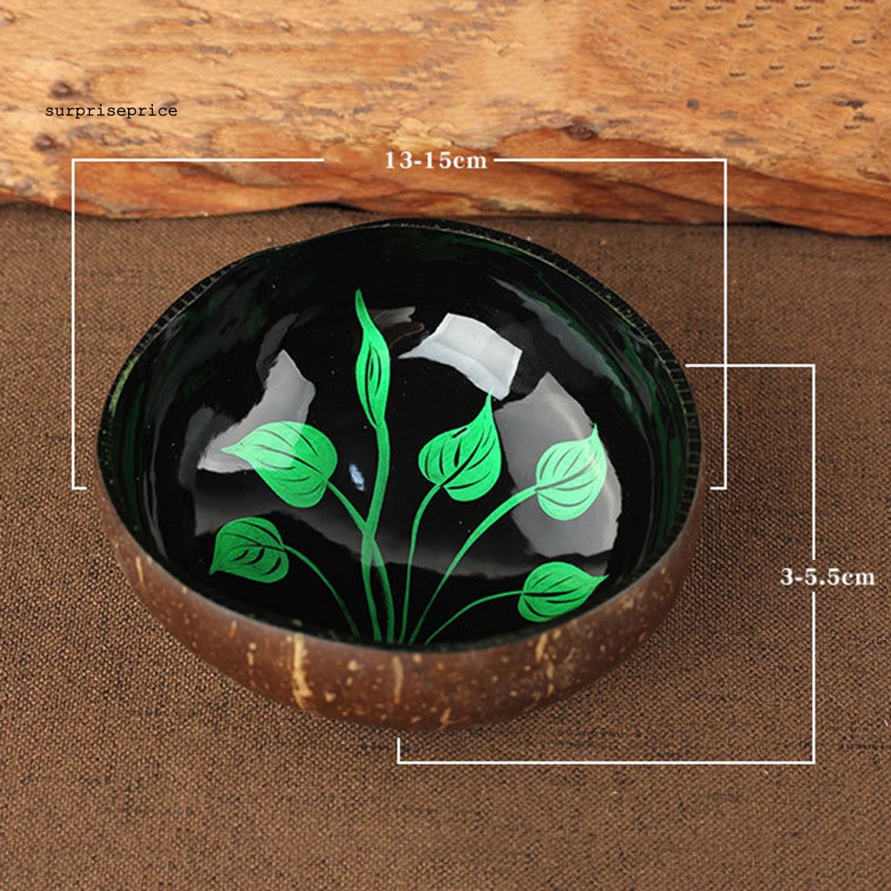 SPP_Leaf/Flower Coconut Shell Dried Fruit Food Container Keys Candy Storage Bowl