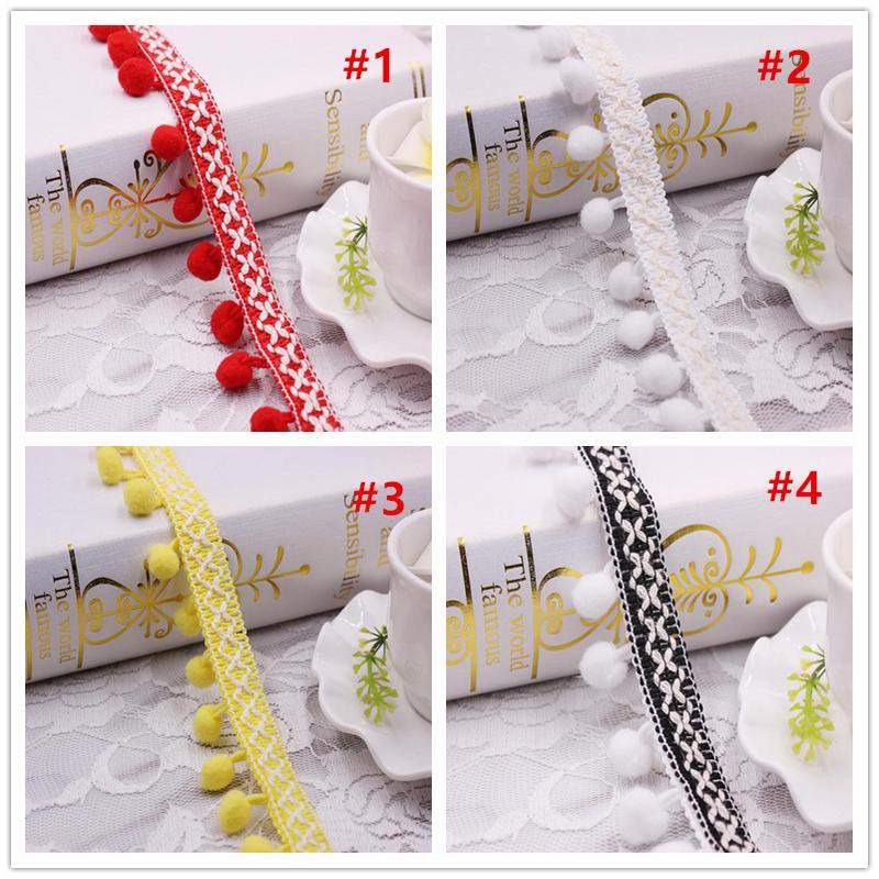 Dải dây tua rua hạt pom pom nhiều màu sắc