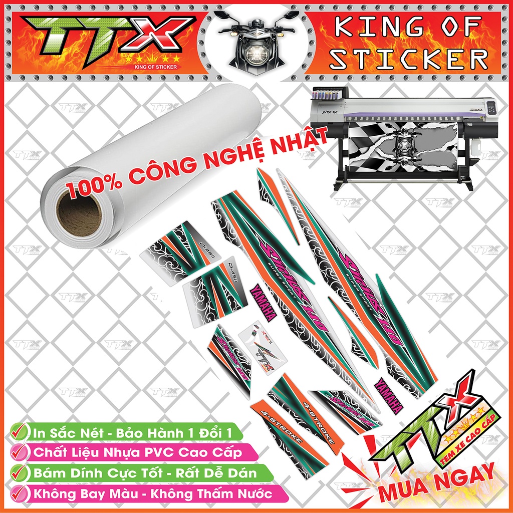 Tem xe sirius hoa văn xoắn , Team phụ kiện sirius màu đen nền bạc tuyệt đẹp , Shop TTX Tem rời sirius mã (S0007/00)