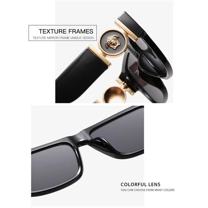 Kính Râm Versace Tròng Vuông Oversize Chống Tia uv400 Phong Cách retro Sang Trọng