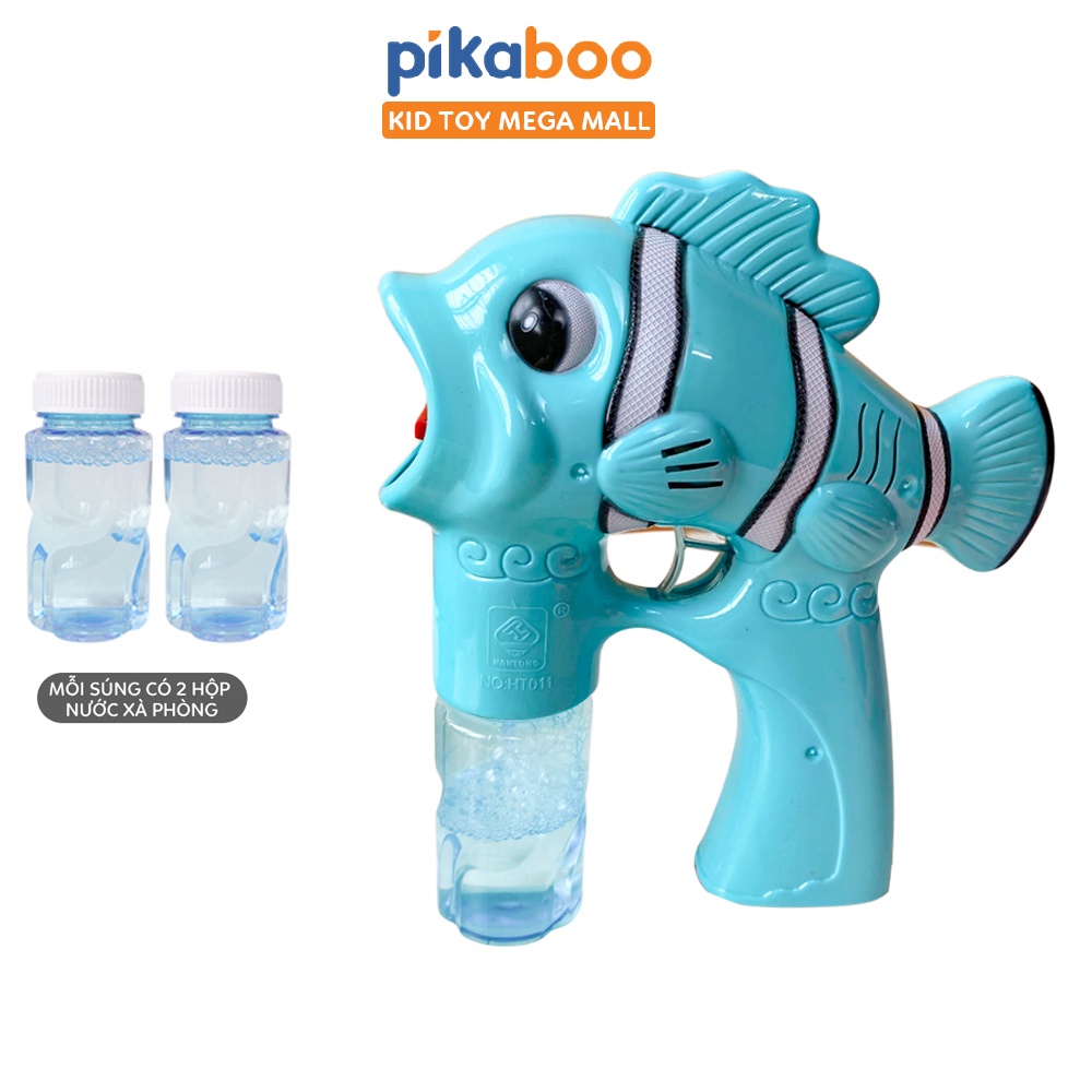Súng đồ chơi bắn bong bóng xà phòng Pikaboo hình con cá đáng yêu được sản xuất từ nguyên liệu an toàn cho bé
