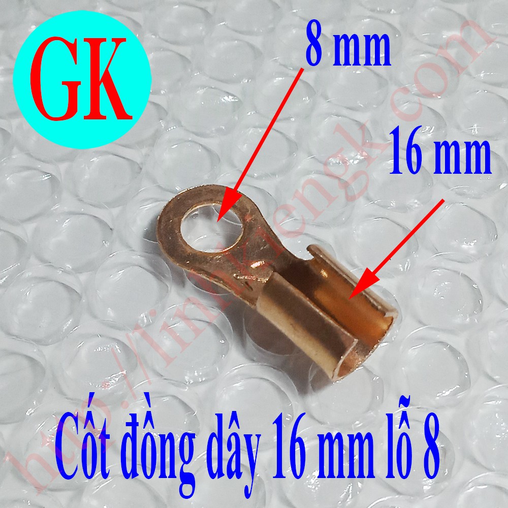 [10 cái] Cốt đồng dây 16 li lỗ 8 li [K-04-10]